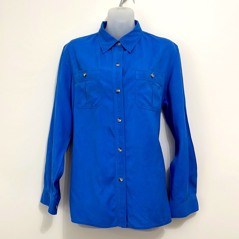 Cobalt blue silk shirt